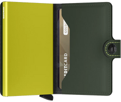 Secrid Miniwallet MATTE GREEN & LIME mit Gravur - MM-Green & Lime