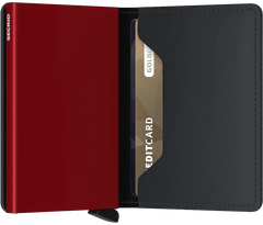 Secrid Slimwallet Matte Black-Red mit Gravur - SM-Black & Red