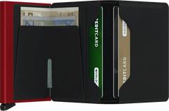 Secrid Slimwallet Matte Black-Red mit Gravur - SM-Black & Red