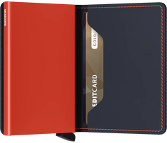 Secrid Slimwallet Matte Night Blue & Orange mit Gravur-SM-Night Blue & Orange