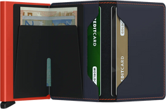 Secrid Slimwallet Matte Night Blue & Orange mit Gravur-SM-Night Blue & Orange