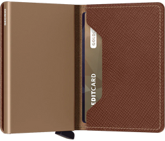 Secrid Slimwallet Saffiano Caramel mit Gravur - SSa-Caramel