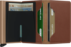 Secrid Slimwallet Saffiano Caramel mit Gravur - SSa-Caramel