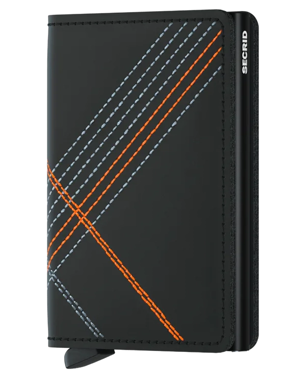 Secrid Slimwallet Stitch Linea Orange mit gratis Gravur - SSt-Linea Orange