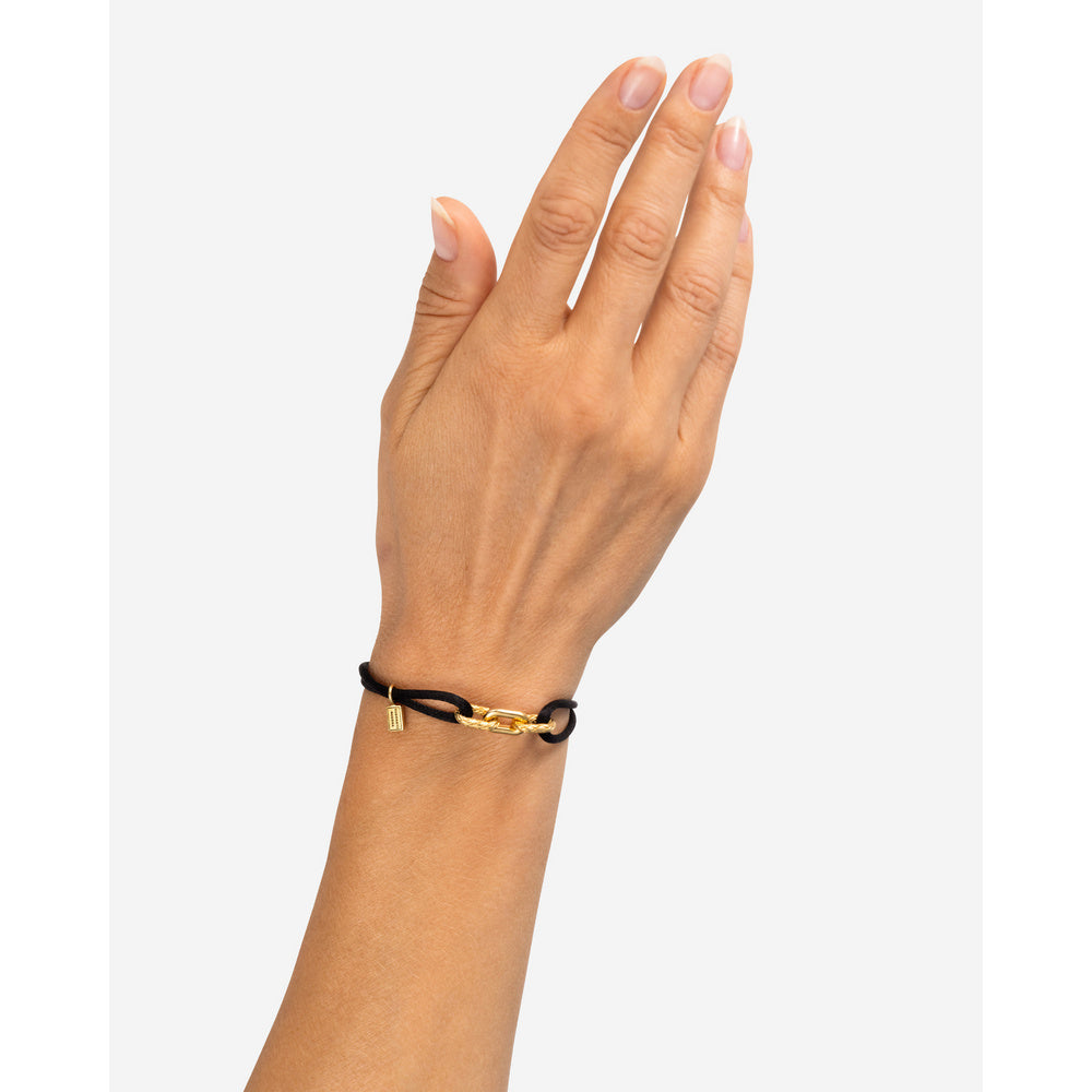 Buddha to Buddha Kordelarmband Katja vergoldet Schwarz