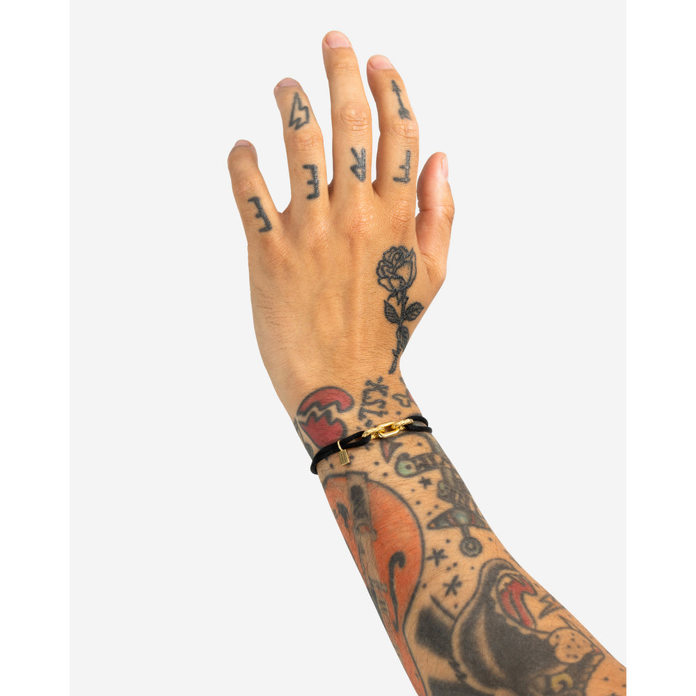 Buddha to Buddha Kordelarmband Katja vergoldet Schwarz