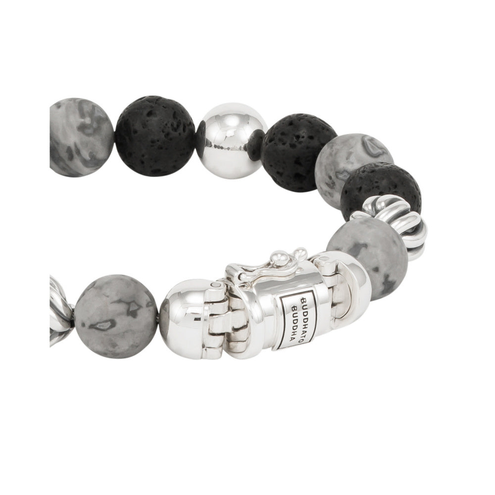 Buddha to Buddha Perlenarmband Spirit Bead Grau 21cm