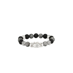 Buddha to Buddha Perlenarmband Spirit Bead Grau 21cm