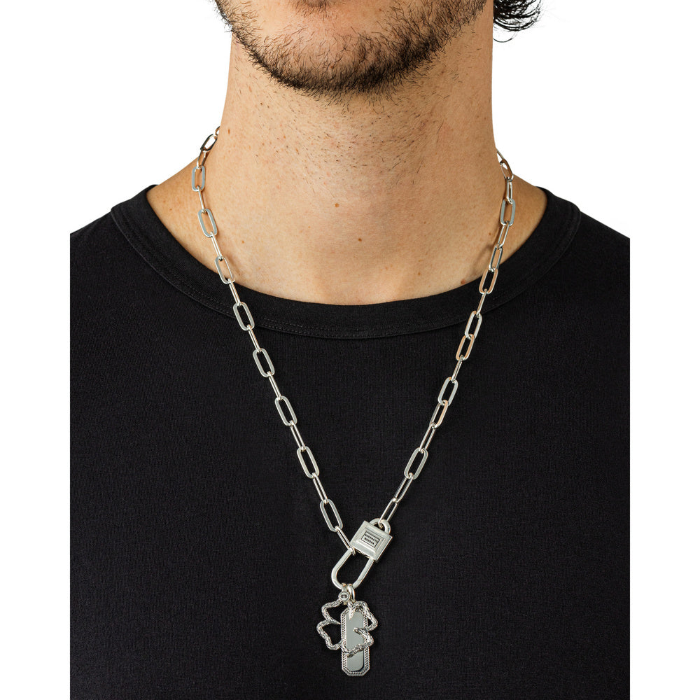 Buddha to Buddha Anhänger Octagon Tag Silber