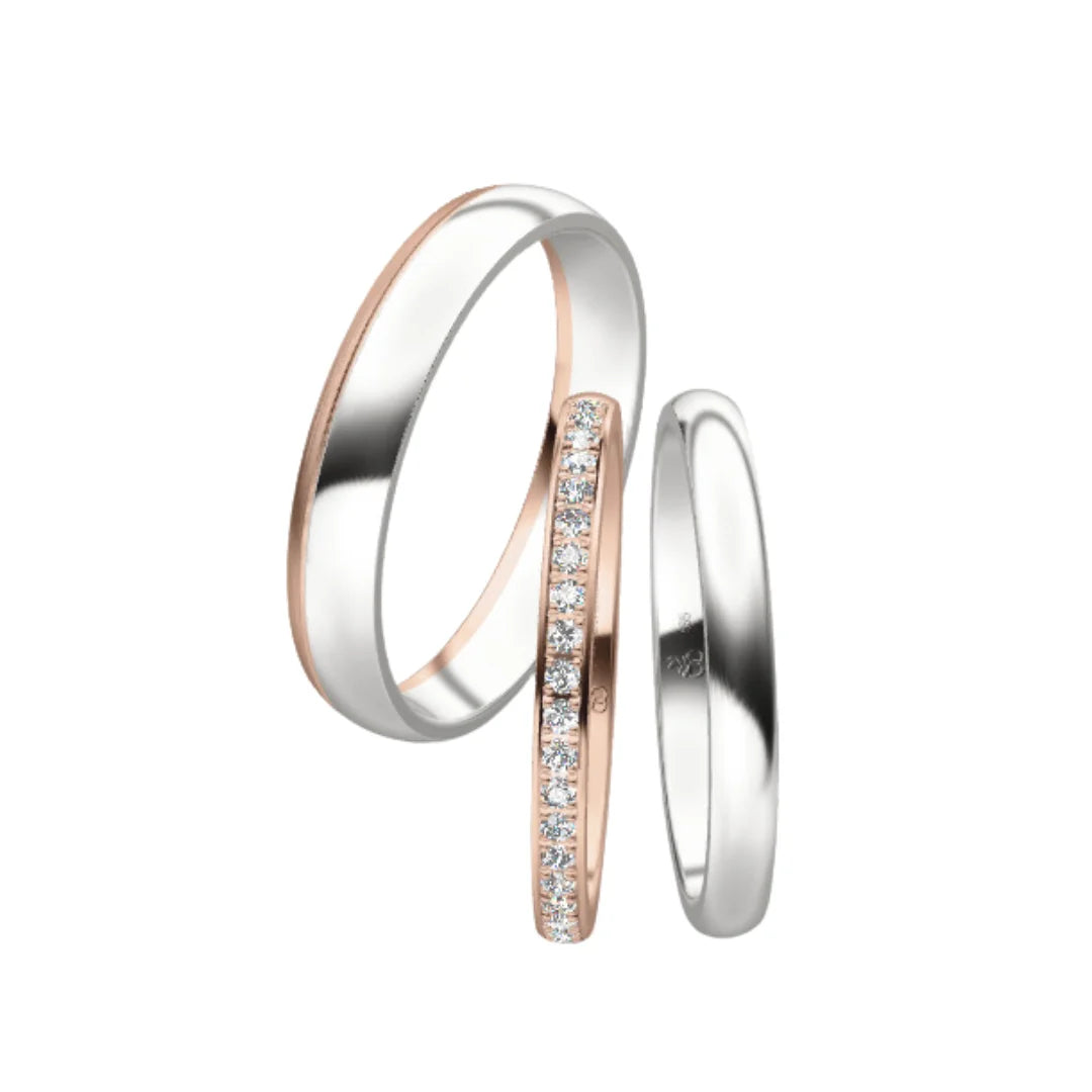 Rauschmayer Individual Love 3D Triset Trauringe mit 20 Brillanten - 02017