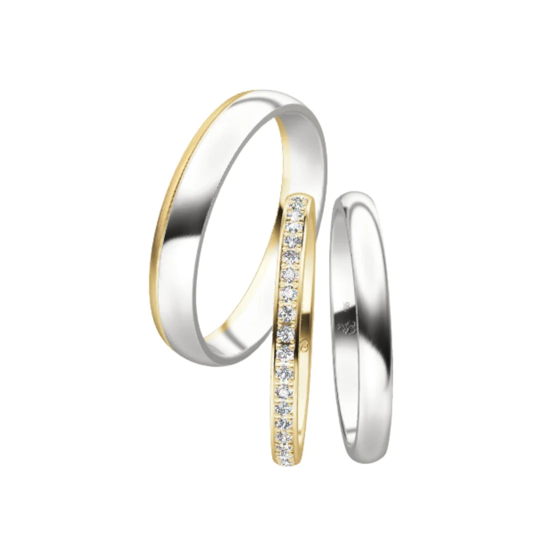 Rauschmayer Individual Love 3D Triset Trauringe mit 20 Brillanten - 02017