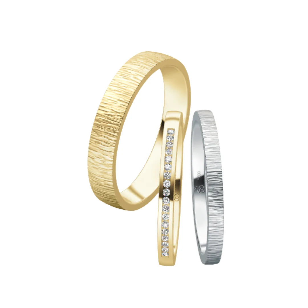 Rauschmayer Individual Love Triset Trauringe mit 18 Brillanten - 02025