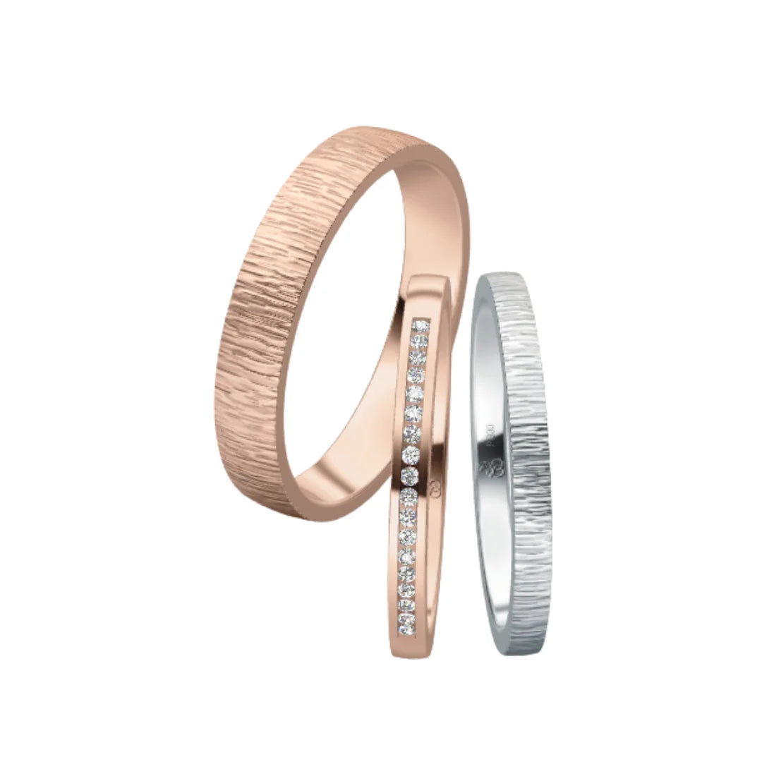 Rauschmayer Individual Love Triset Trauringe mit 18 Brillanten - 02025