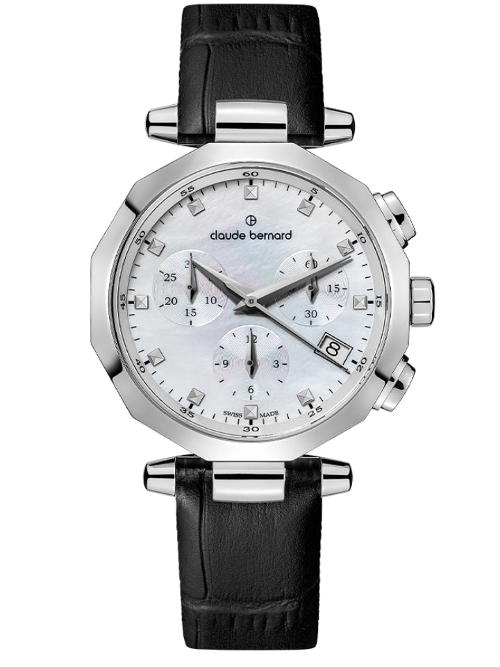 Claude Bernard Dress Code Damen Chronograph Silber 36 mm