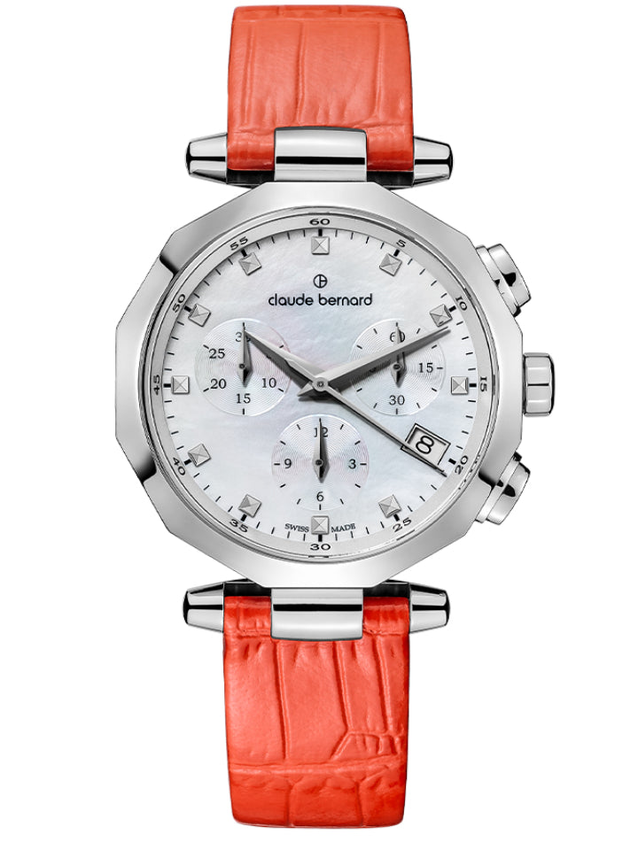 Claude Bernard Dress Code Damen Chronograph Silber 36 mm
