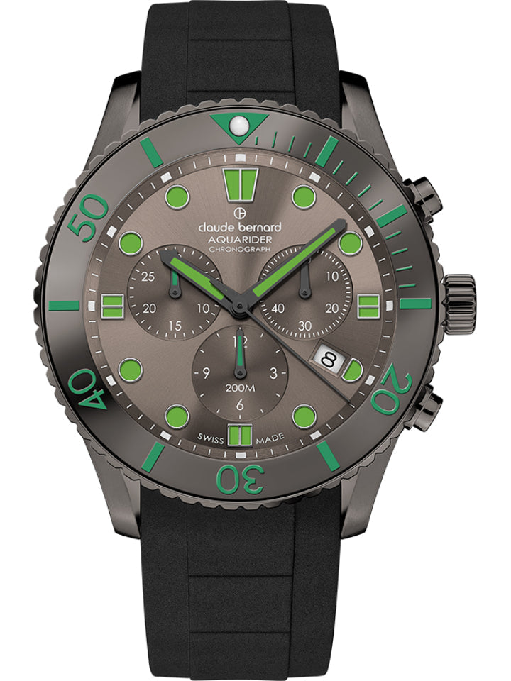 Claude Bernard Aquarider Herren Chronograph Grau 43 mm