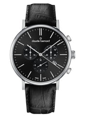 Claude Bernard Slim Line Unisex Chronograph Schwarz 40 mm