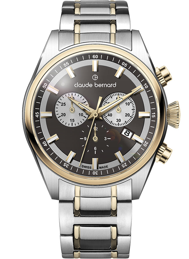 Claude Bernard Proud Heritage Herren Chronograph Grau 42 mm
