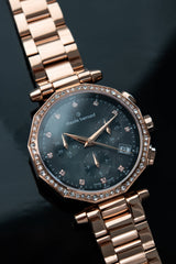 Claude Bernard Dress Code Damen Chronograph Perlmutt Roségold 36 mm