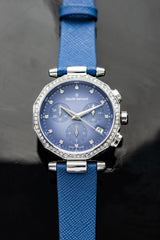Claude Bernard Dress Code Damen Chronograph Blau 36 mm