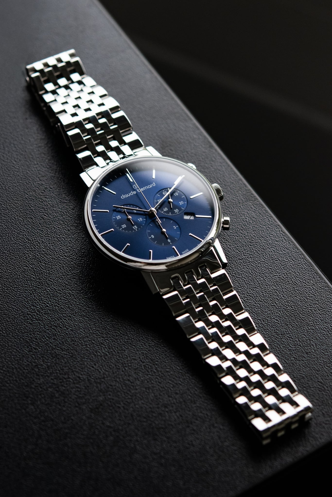 Claude Bernard Slim Line Unisex Chronograph Blau 40 mm