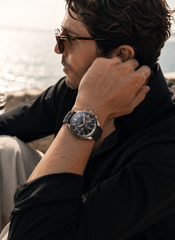Claude Bernard Aquarider Herren Chronograph Schwarz Roségold 44 mm