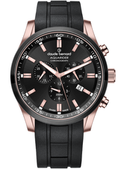 Claude Bernard Aquarider Herren Chronograph Schwarz Roségold 44 mm