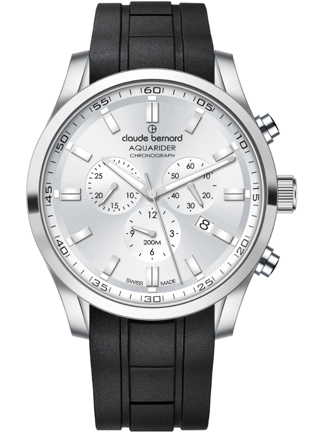 Claude Bernard Aquarider Herren Chronograph Silber 44 mm
