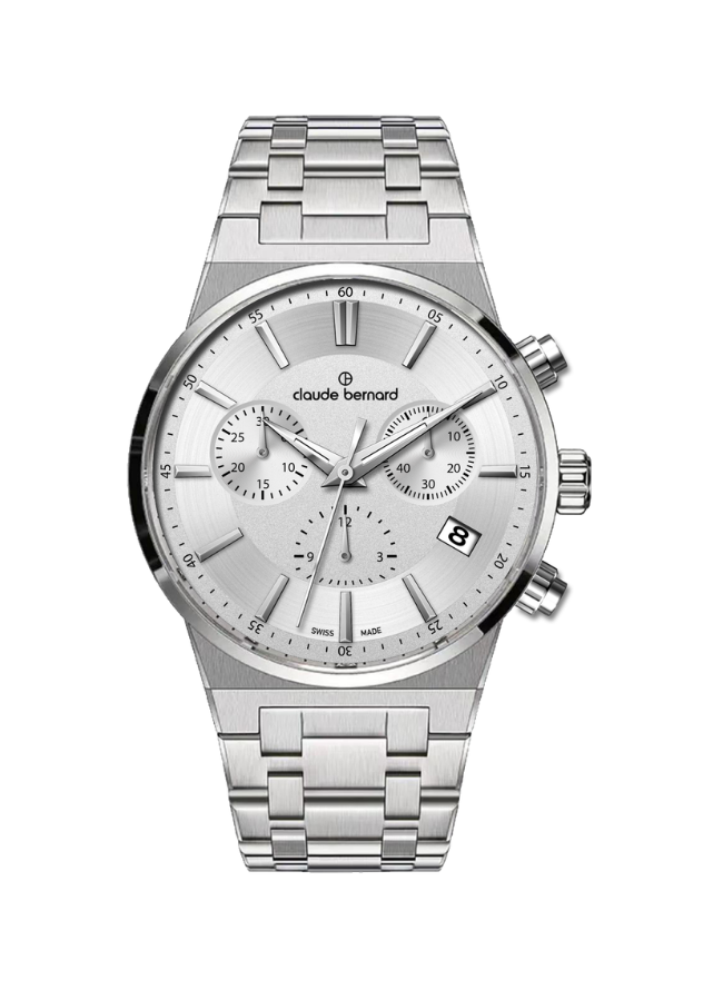 Claude Bernard NEO 1973 Damen Chronograph Silber 35 mm