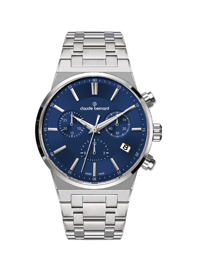 Claude Bernard NEO 1973 Damen Chronograph Blau 35 mm