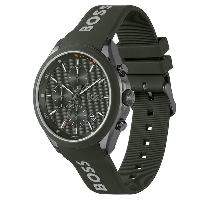 Hugo Boss Velocity Chronograph 44mm Uhr Grün Schwarz