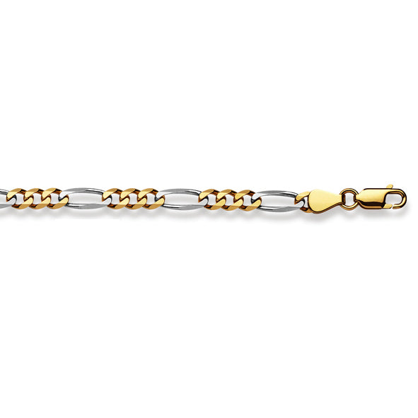 Figaroarmband 18 Karat Gold  -750 in Bicolor 19cm- 21 cm x 4.5 mm - 1571.10197/2101