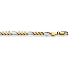 Figaroarmband 18 Karat Gold  -750 in Bicolor 19cm- 21 cm x 4.5 mm - 1571.10197/2101