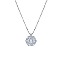 18 Karat Gold - 750 Weissgold / Gelbgold Halskette mit Zirkonia Steinen - 257085