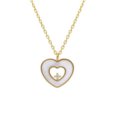 18 Karat - 750 Gelbgold Collier mit Perlmutt, Perlmutt Liebesherz - 273641