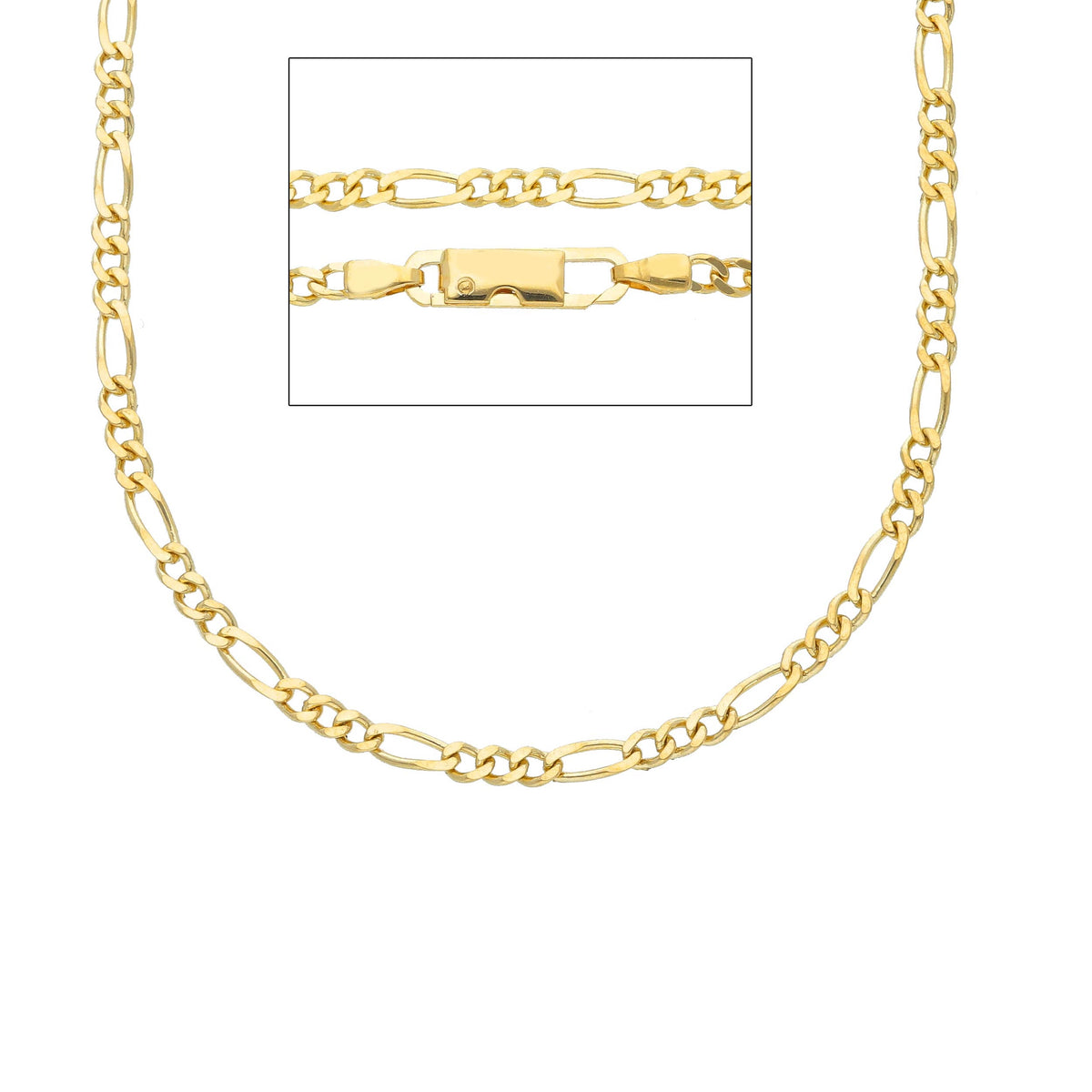 18 Karat Figaro Goldkette - 50 cm