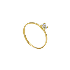 18 Karat Gold Solitärring mit Zirkonia