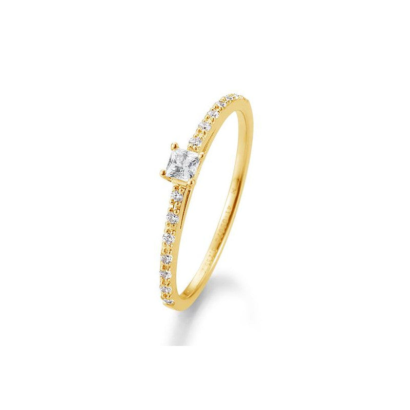 18 Karat Gold Verlobungsring Princess Cut mit Diamanten - 41/05670