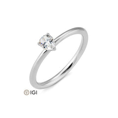 Bague de fiançailles Breuning en or 18 carats, forme goutte, sertie de diamants - 41/06266