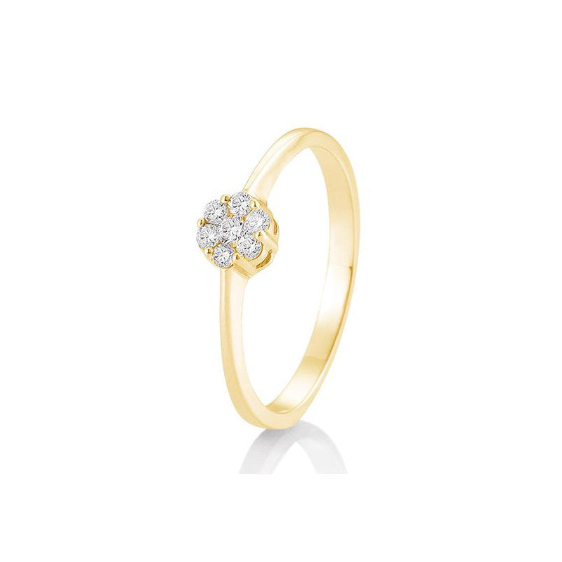 18 Karat Gold Verlobungsring Verlobungsring Flower mit Diamanten - 41/88019