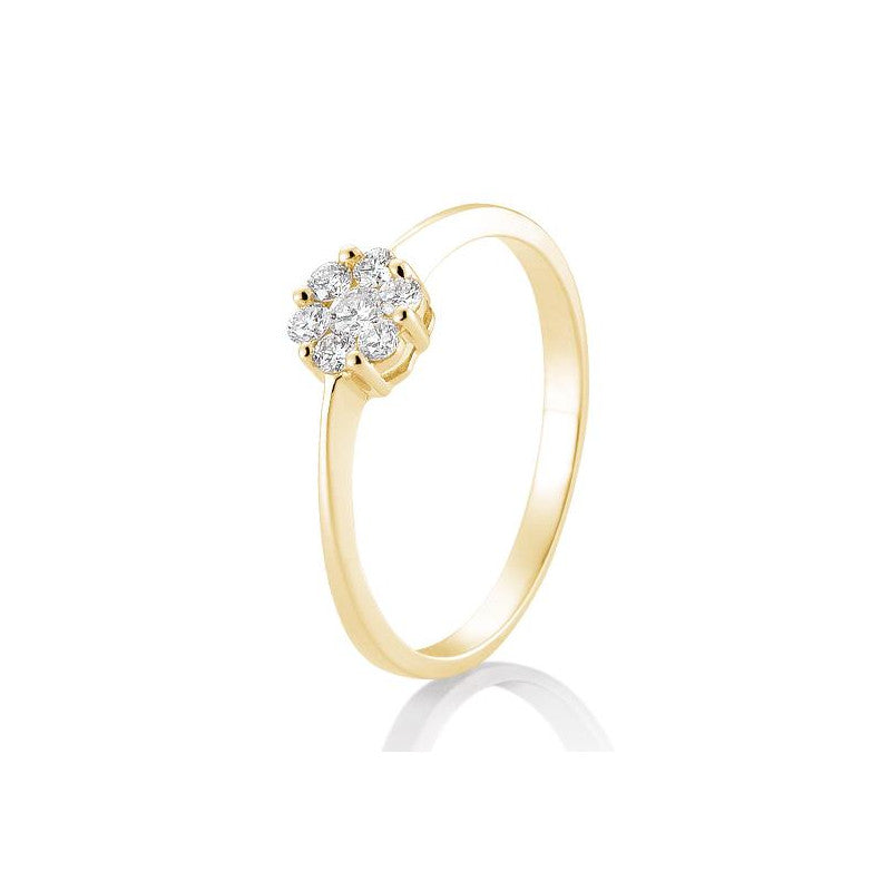 18 Karat Gold Verlobungsring Verlobungsring Flower mit Diamanten - 41/88019