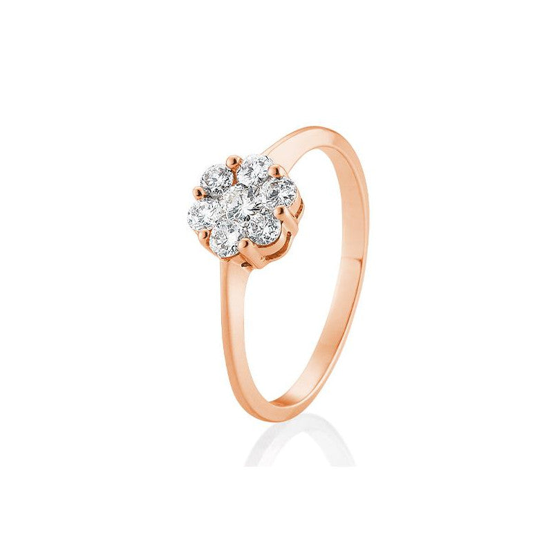 18 Karat Gold Verlobungsring Verlobungsring Flower mit Diamanten - 41/88019