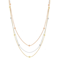 18 Karat Goldcollier-Halskette Tricolor