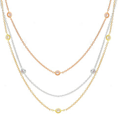 18 Karat Goldcollier-Halskette Tricolor