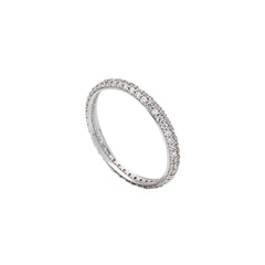 18 Karat Weissgold Memoire Ring mit Zirkonia