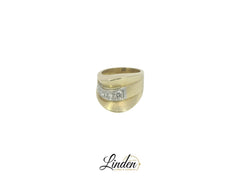 18K Gelbgold - 750 Ring 11.7gr mit 4 Diamanten