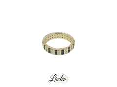 18K Gelbgold - 750 Ring 4.7gr mit 30 Saphiren &amp; 30 Diamanten
