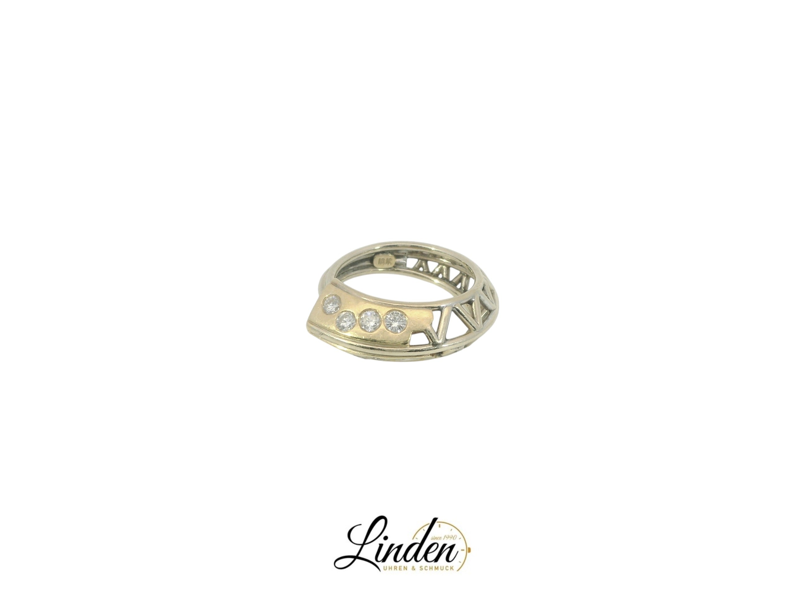 18K Gelbgold - 750 Ring 6,9gr mit 8 Diamanten