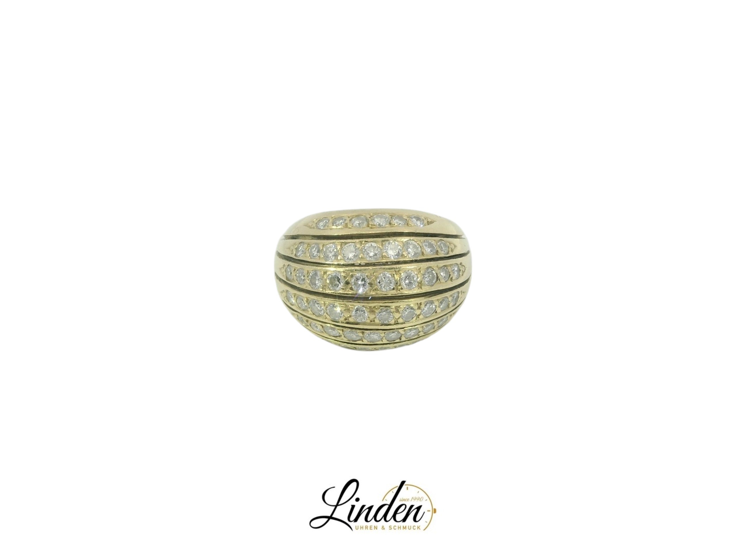 18K Gelbgold Ring 12,7g mit 50 Diamanten