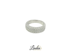 18K Weissgold - 750 Ring 6.4gr mit 12 Diamanten